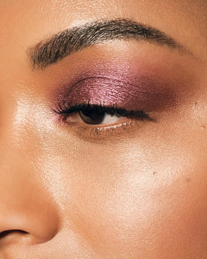 MAKE Beauty Multi-Chromatic Eye Shadow. Metal Reflecting Luminous Foil Finish Creamy, Buildable, Dimensional Long-wear, Crease-proof Powder Eyeshadow, Multichrome Shade - Purple Haze, Magenta-Velvo Beauty