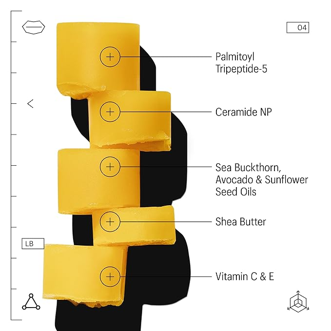 Allies of Skin Peptide & Ceramide Repair Lip Balm with Palmitoyl Tripeptide-5, Ceramide NP, Sea Buckthorn Oil, Avocado Oil, Sunflower Seed Oil, Shea Butter, Vitamin C & E. 3.8g/ 0.13 oz-Velvo Beauty