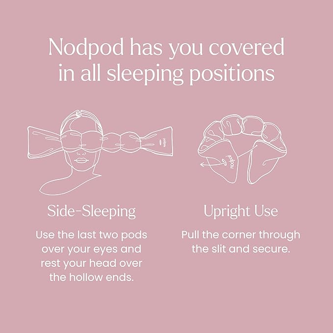 Nodpod Gentle Pressure Silk Sleep Mask | Patented Light Blocking Design for Sleeping, Travel & Relaxation | Bead Filled, Machine Washable (Petal)-Velvo Beauty