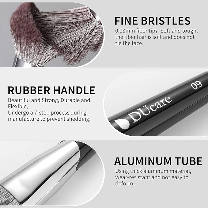 DUcare Powder Brush for Loose Powder - Fluffy Makeup Brushes with Soft Synthetic Bristles for Setting Powder/Blush/Highlighter, Large Face Makeup Brush for Flawless Application-Velvo Beauty