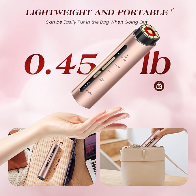 Microcurrent Facial Device, 3 Modes Red Light Therapy for Face and Neck, Skin Care Facial Massager Perfect Gifts for Women Men(Gold)-Velvo Beauty