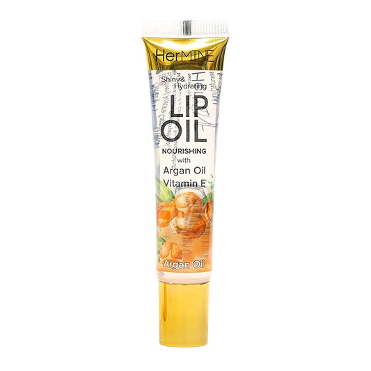 HerMINE Nourishing Lip Oil with Argan Oil & Vitamin E Clear Long Lasting Hydrating Lip Moisturizing Gel 15g / 0.52oz (Argan Oil)-Velvo Beauty