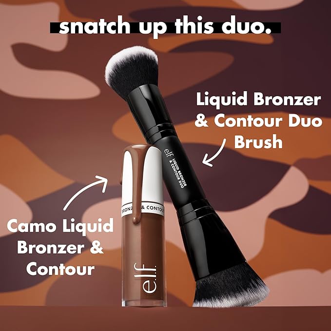e.l.f. Camo Liquid Bronzer & Contour, Silky Highly Pigmented Formula, Creates a Long-Lasting Bronzed Glow & Natural Look, Vegan & Cruelty-Free, 8 Deep-Velvo Beauty
