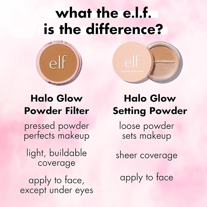e.l.f. Halo Glow Powder Filter, Ultra-fine Finishing Powder, Smooths The Look of Pores & Fine Lines, Creates A Soft-Focus Glow, Vegan & Cruelty-Free, Rich Warm-Velvo Beauty