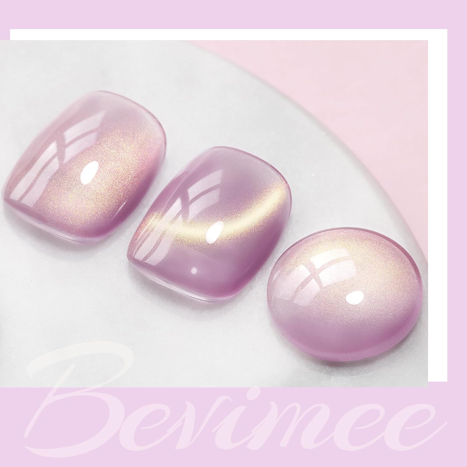 Cat Eye Gel Polish Light Purple Glass Jelly Magnetic Nail Polish Gel Smoothie Glitter Gloss Shine Mauve Color Velvet UV Gel Polish For Nail Art Manicure DIY At Home 12ml-Velvo Beauty