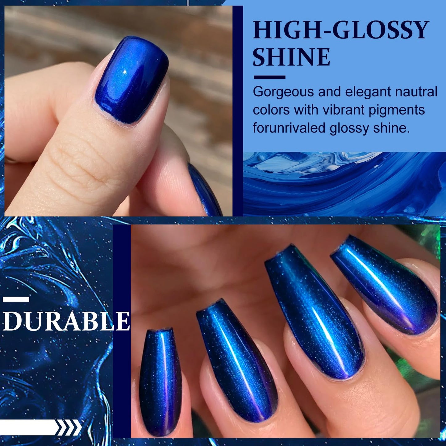 Major Dijit Quick Dry Nail Polish Pearl Blue Summer Nail Lacquer for Nail Art Cruelty-Free Regular Nail Polish 0.41 fl oz.-Velvo Beauty