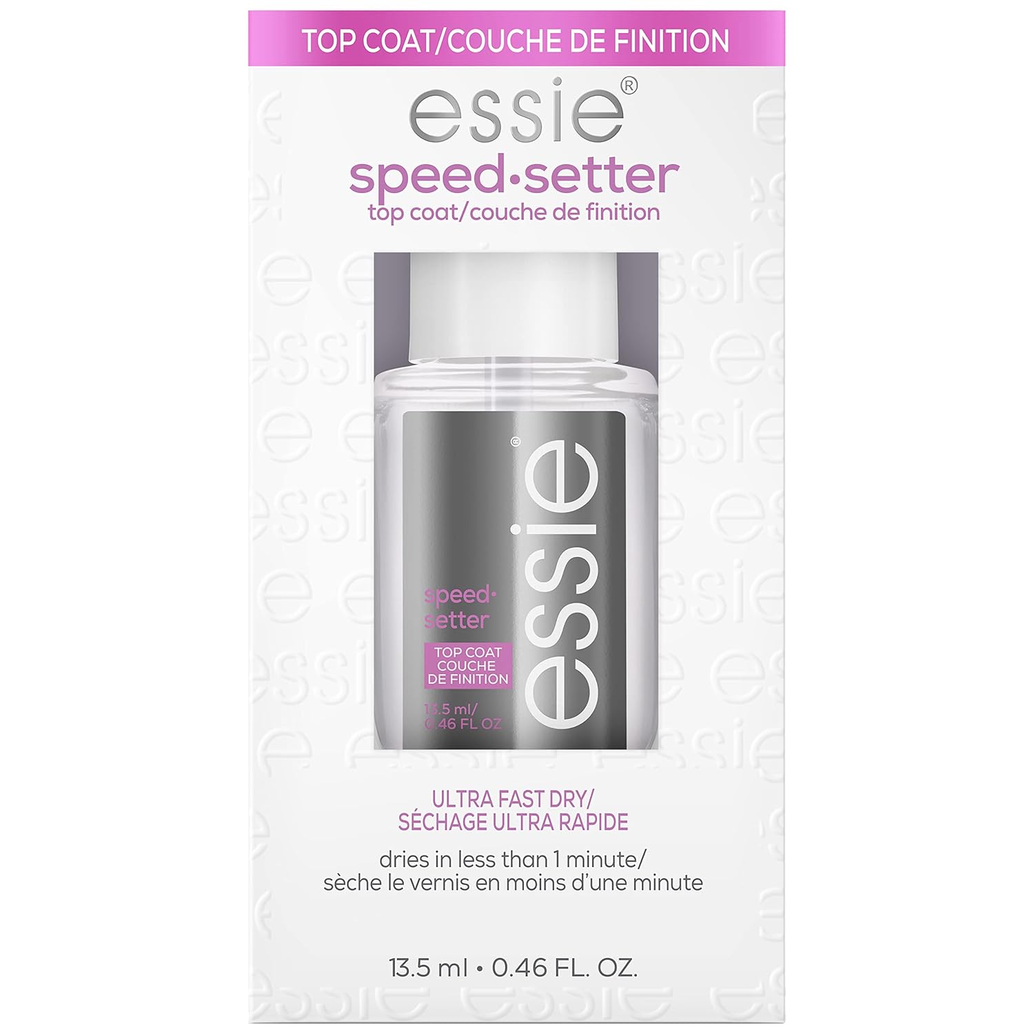 essie Nail Care, 8-Free Vegan, Speed Setter Top Coat, quick-dry nail polish, 0.46 fl oz-Velvo Beauty
