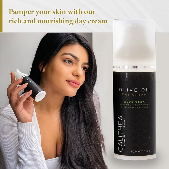 Calithea Day Cream Facial Moisturizer for Healthy, Glowing, Balanced Skin with Aloe Vera, Prickly Pear, Olive Oil-Velvo Beauty