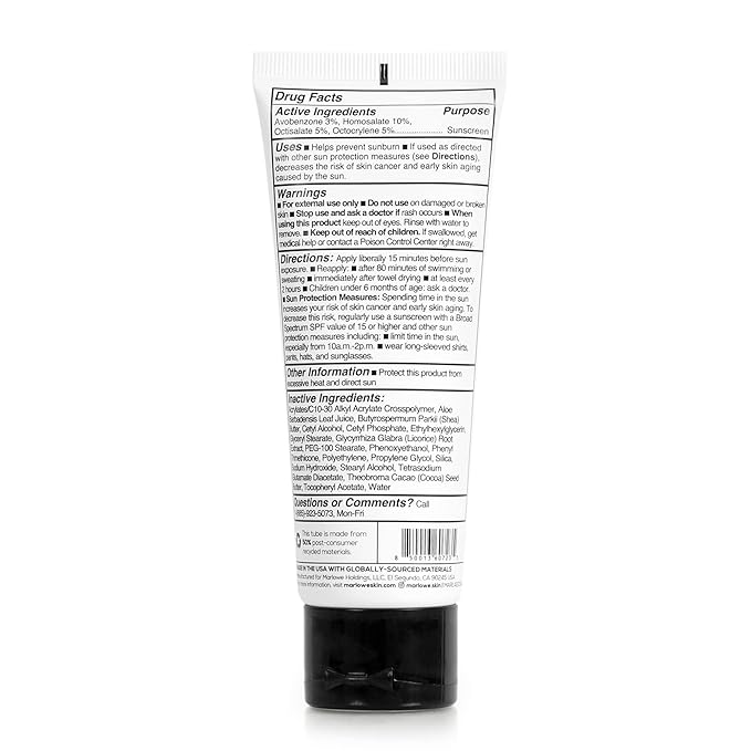 MARLOWE. No. 128 Men's Facial Lotion with Sunscreen SPF 50, 3.4 oz, Oil-Free, Lightweight Daily Face Moisturizer for Men, Includes Natural Extracts to Hydrate, Nourish & Soothe-Velvo Beauty