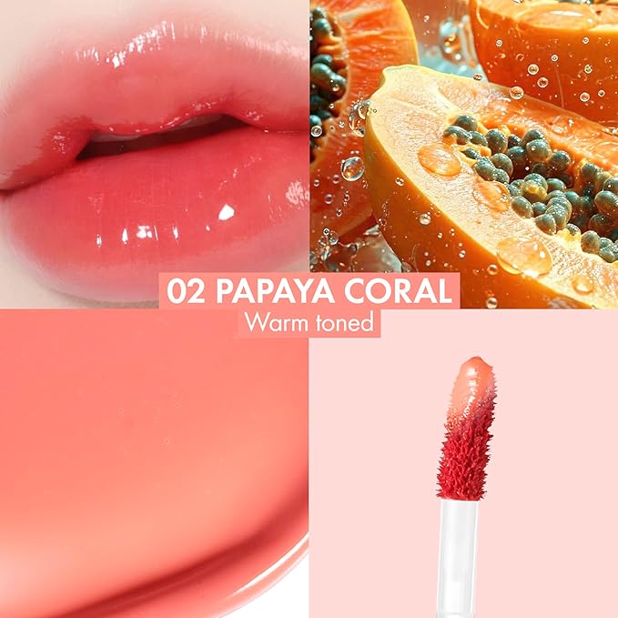 Amuse SEOUL BEBE TINT - 02 PAPAYA CORAL | 24-hour Long-lasting Lip Stain, Plumping, Hydrating, Moisturizing, No Peel Off, Lip Care, Treatment, Non Sticky, Korean Lip Tint for Dry Lips-Velvo Beauty