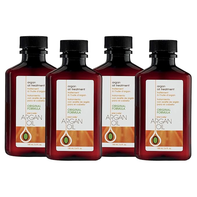 One 'n Only Argan Oil Hair Treatment - Hair Oil Smoothes and Strengthens Dry Damaged Hair, Eliminates Frizz, Creates Brilliant Shines, Non-Greasy Formula, 3.4 Fl. Oz (4 Pack)-Velvo Beauty