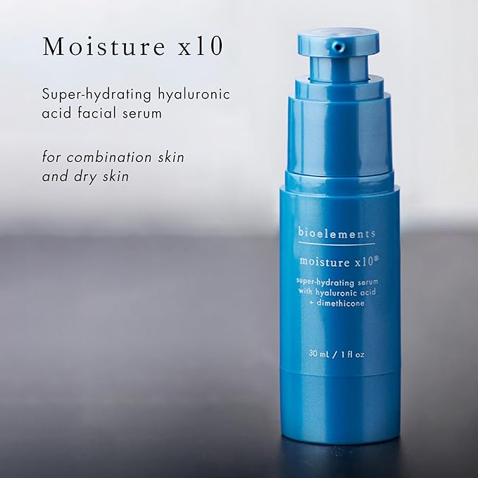 Bioelements Moisture x10 - 1 fl oz - Super-Hydrating Hyaluronic Acid Facial Serum - For Dry & Combination Skin Types - Vegan, Gluten Free - Never Tested on Animals-Velvo Beauty