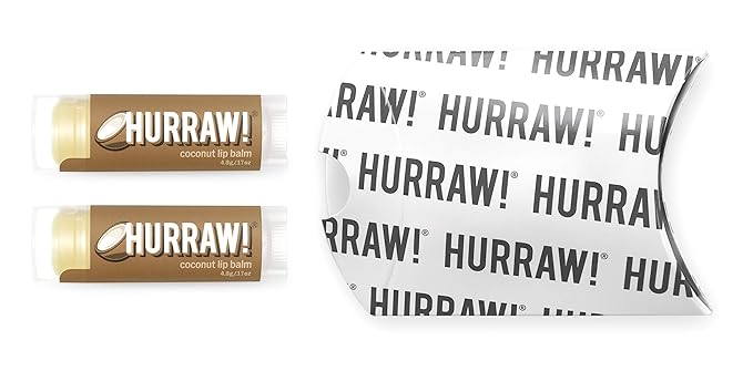 Hurraw! Coconut Lip Balm, 2 Pack: Organic, Certified Vegan, Cruelty and Gluten Free. Non-GMO, 100% Natural Ingredients. Bee, Shea, Soy and Palm Free. Made in USA-Velvo Beauty