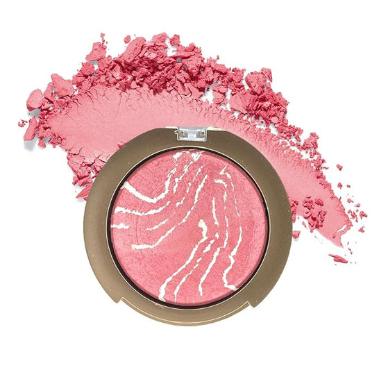 Baked Blush Powder, Natural Glow Blush Palette for Cheeks, Contour Brighten Highlight Face for a Shimmery or Matte Finish, Lightweight Blendable, Long Lasting Face Makeup #01-Velvo Beauty