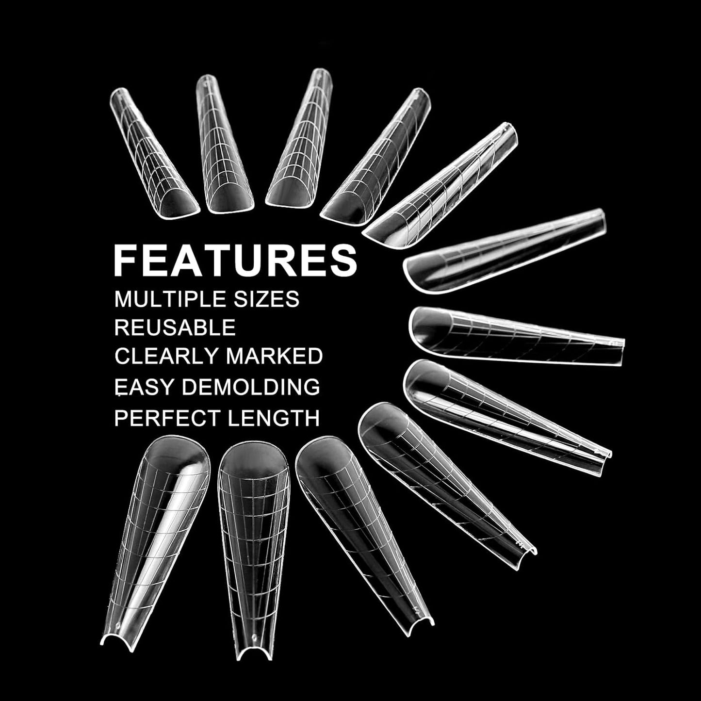 120Pcs Dual Nail Forms,Upper Arched Extension Poly nail gel Nail Forms Full Cover Reusable Nail Molds 12 Sizes for Nail Art Design Salon&DIY-Velvo Beauty