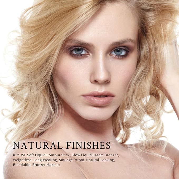 KIMUSE Soft Liquid Contour Stick, Glow Liquid Cream Bronzer, Weightless, Long-Wearing, Smudge Proof, Natural-Looking, Blendable, Bronzer Makeup-Velvo Beauty