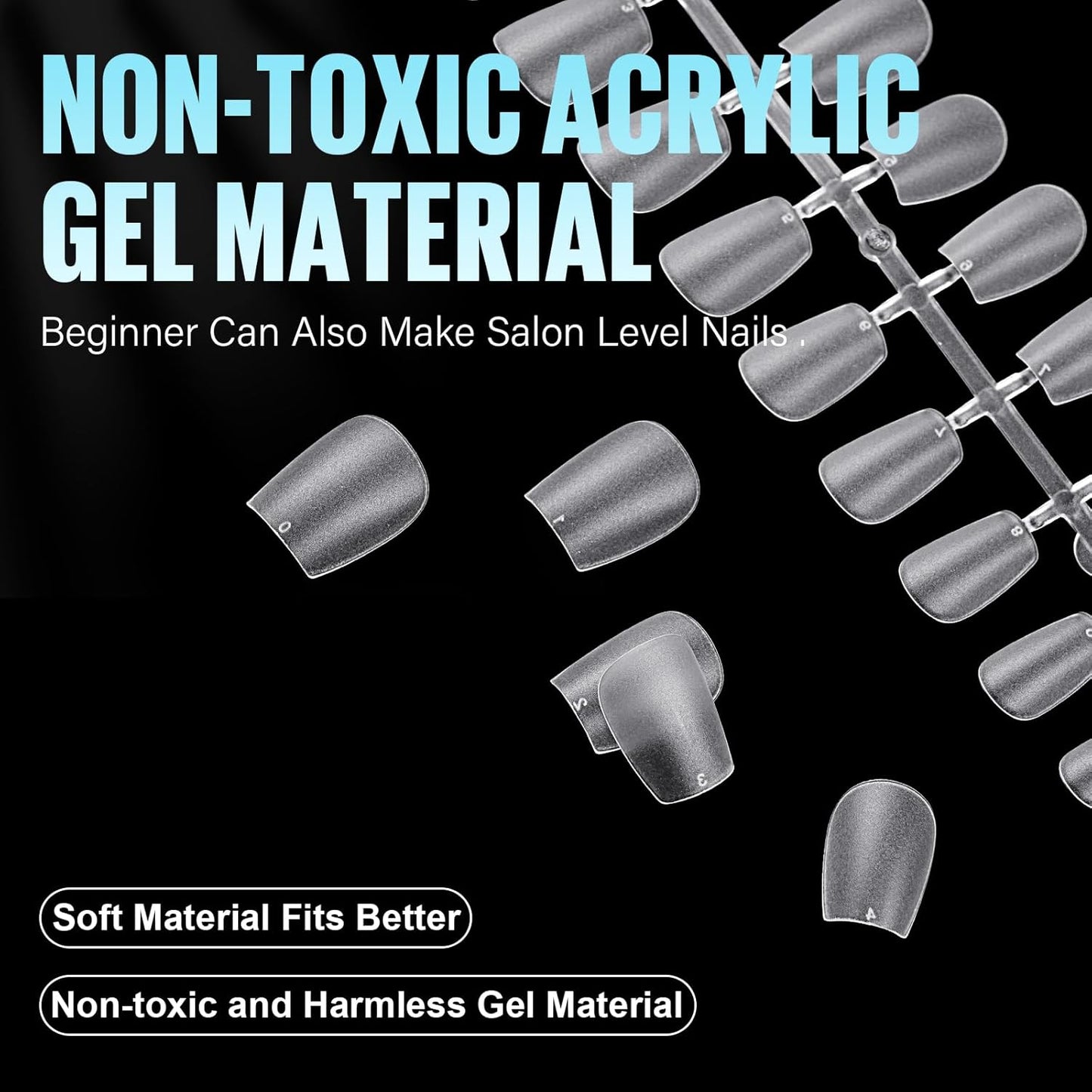 TOMICCA Extra Short Coffin Nail Tips, 240Pcs Full Cover Acrylic Fake nails for Extension Manicure, 15 Sizes Easy Use Soft Pre Shaped Gel Nail Tips for Home DIY and gifts women-Velvo Beauty