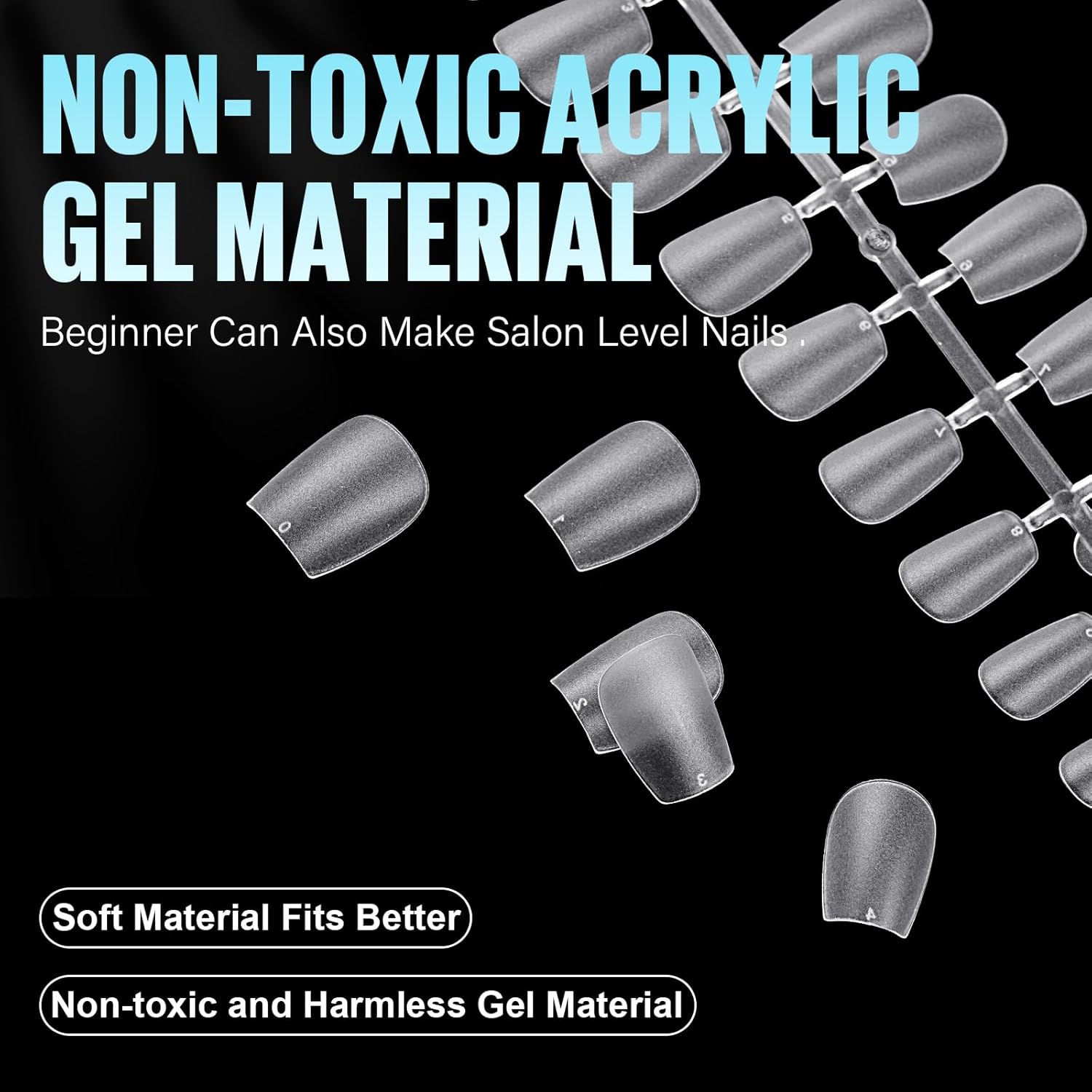 TOMICCA Extra Short Coffin Nail Tips, 240Pcs Full Cover Acrylic Fake nails for Extension Manicure, 15 Sizes Easy Use Soft Pre Shaped Gel Nail Tips for Home DIY and gifts women-Velvo Beauty