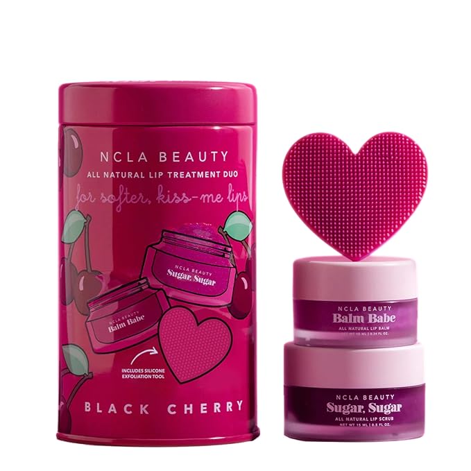NCLA - Lip Care Set + Lip Scrubber | Clean, Natural, Non-Toxic Beauty (Black Cherry)-Velvo Beauty
