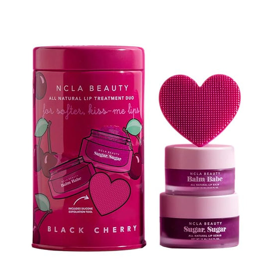 NCLA - Lip Care Set + Lip Scrubber | Clean, Natural, Non-Toxic Beauty (Black Cherry)-Velvo Beauty