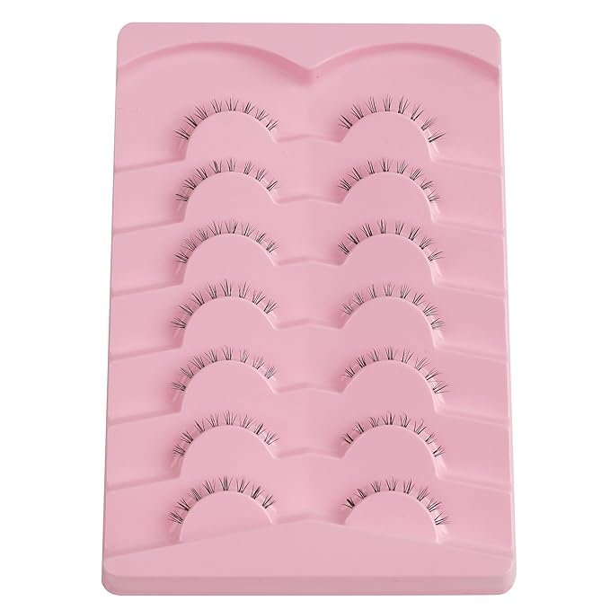 Lashes Natural Bottom Lashes 8mm Lower False Eyelashes Natural Look Strip Lashes Extention Wispy Bottom Eyelashes Fake Lashes Pack 7 Pairs-Velvo Beauty