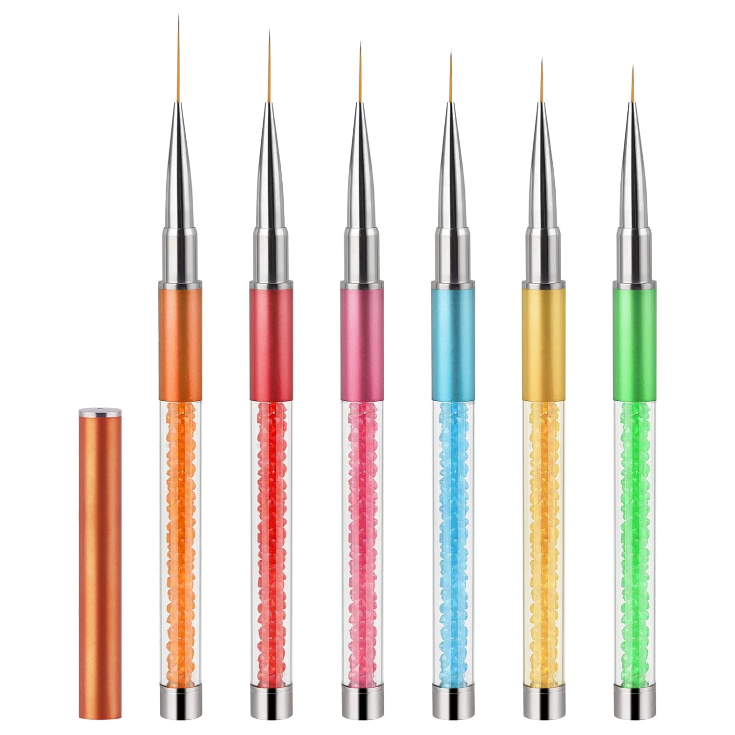 Artdone Nail Art Brushes Set,6PCS Nail Art Liner Brushes For Gel Nail polish Design pen,Nail Drawing Pens For Nail Art Tools Design Pen Small Detail Brushes-Velvo Beauty