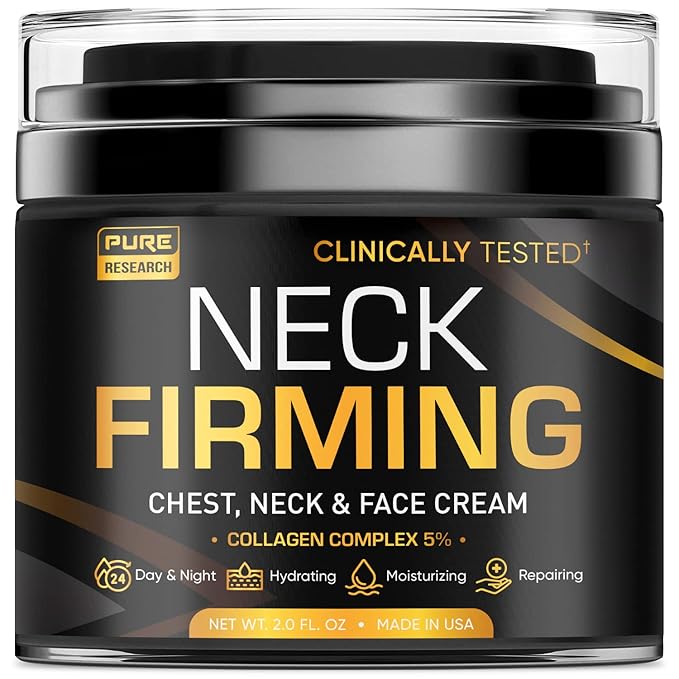 PURE RESEARCH Neck Firming Cream - Anti Wrinkle Cream Day & Night Face Neck and Décolleté Cream - Moisturizing, Lifting & Hydrating-Velvo Beauty