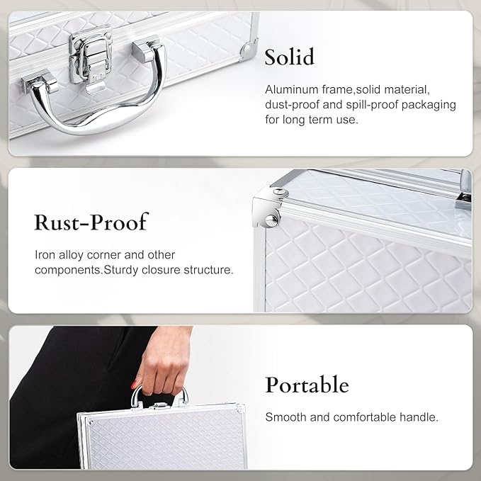 Makeup Kit for Women,All in One Makeup Gift Set for Girls in Cosmetic Train Case (White) With Mirror,Full Starter Cosmetic Kit Includes Eyeshadow Palette,Lipgloss,Blushes-Velvo Beauty