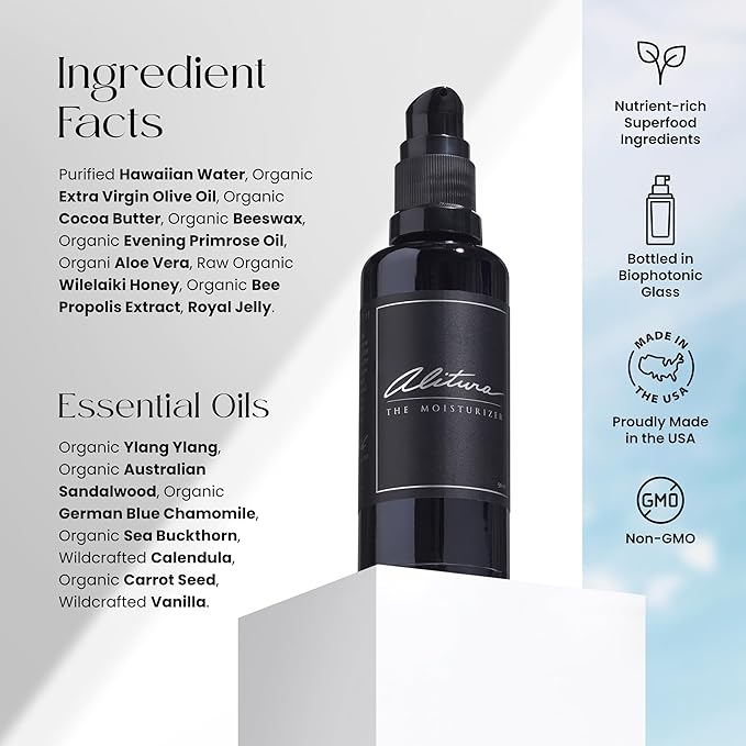 Alitura Naturals Face Moisturizer for Men & Women – 50ml Daily Hydrating Cream with Aloe Vera, Bee Propolis, Sea Buckthorn, & Honey – Anti-Aging, Soothing, Non-GMO, USA Made-Velvo Beauty