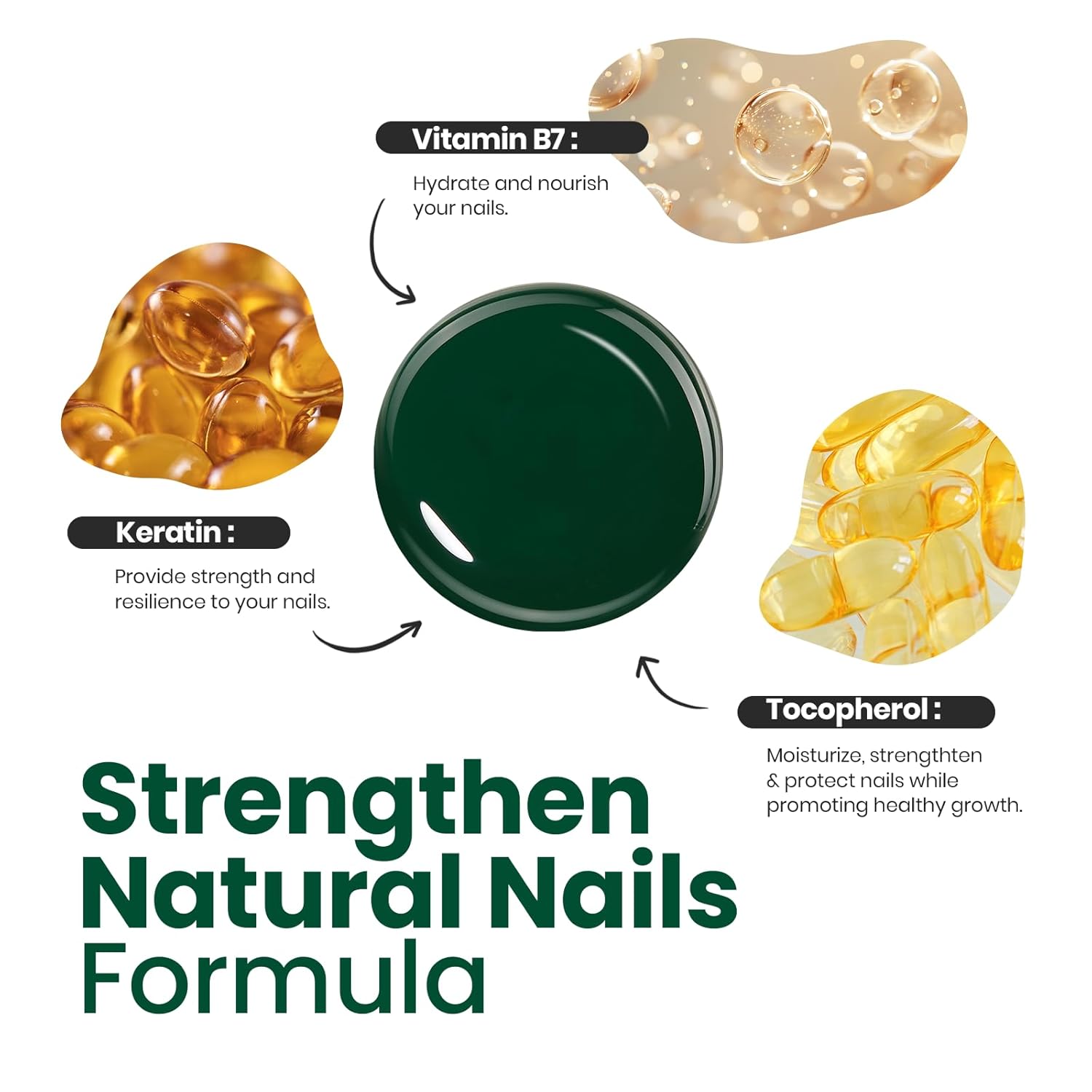 Beetles Fir Greenery Nail Polish, 1Pcs 15ml Fast Drying & Long Lasting Winter Nail Polish Dark Green Nail Lacquer Gift for Women-Velvo Beauty