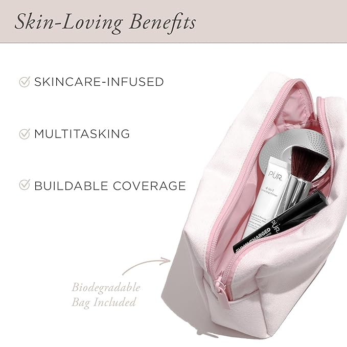 PÜR Beauty Multitasking Essentials Best Sellers Kit, Everyday Look Deluxe Kit, Condition & Moisturize Skin, Cruelty Free, Blush Medium-Velvo Beauty