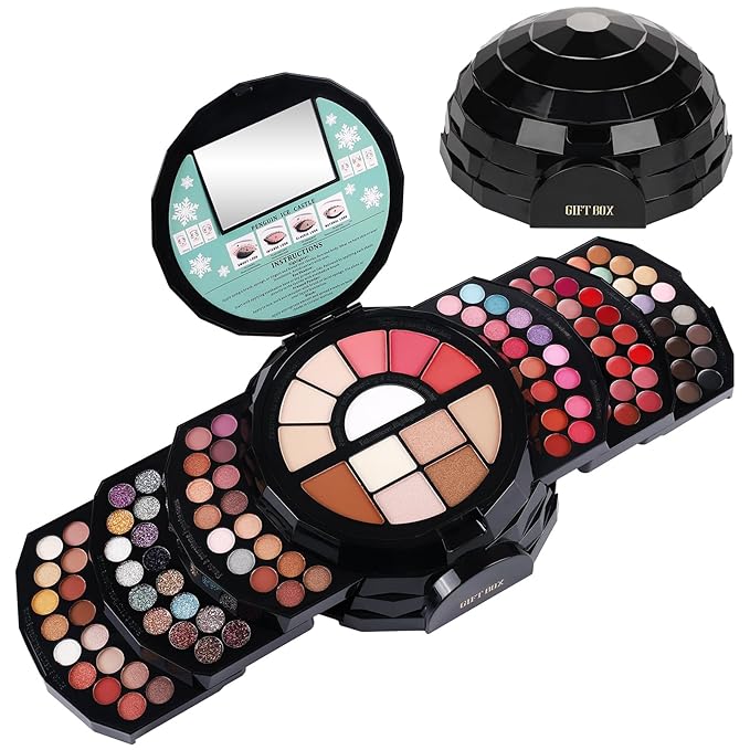 109 Colors Makeup Kit for Women Girl Full Kit Gift Set with Mirror All in One Make up Palette Included Eyeshadow Glitter Lipstick Concealer Eyeliner Eyebrow Highlighter Contour Blusher Compact PowderY-Velvo Beauty