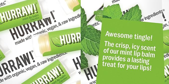Hurraw! Mint Lip Balm, 3 Pack: Organic, Certified Vegan, Cruelty and Gluten Free. Non-GMO, 100% Natural Ingredients. Bee, Shea, Soy and Palm Free. Made in USA-Velvo Beauty