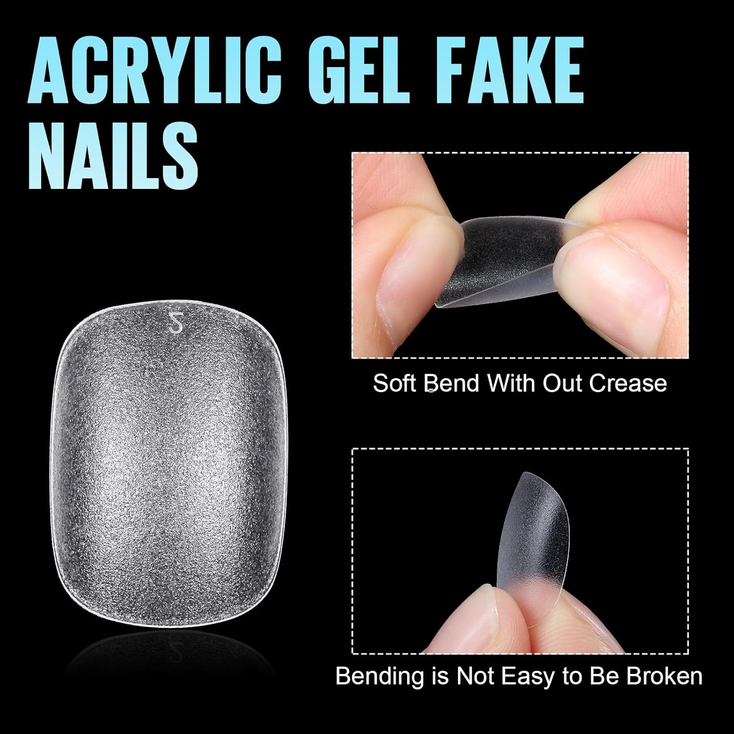 TOMICCA Extra Short Oval Nail Tips, Acrylic Double Sided Matte Fake Nails for Extension,240Pcs 15 Sizes Press On Nail Tips for Home DIY Art Women Girls-Velvo Beauty