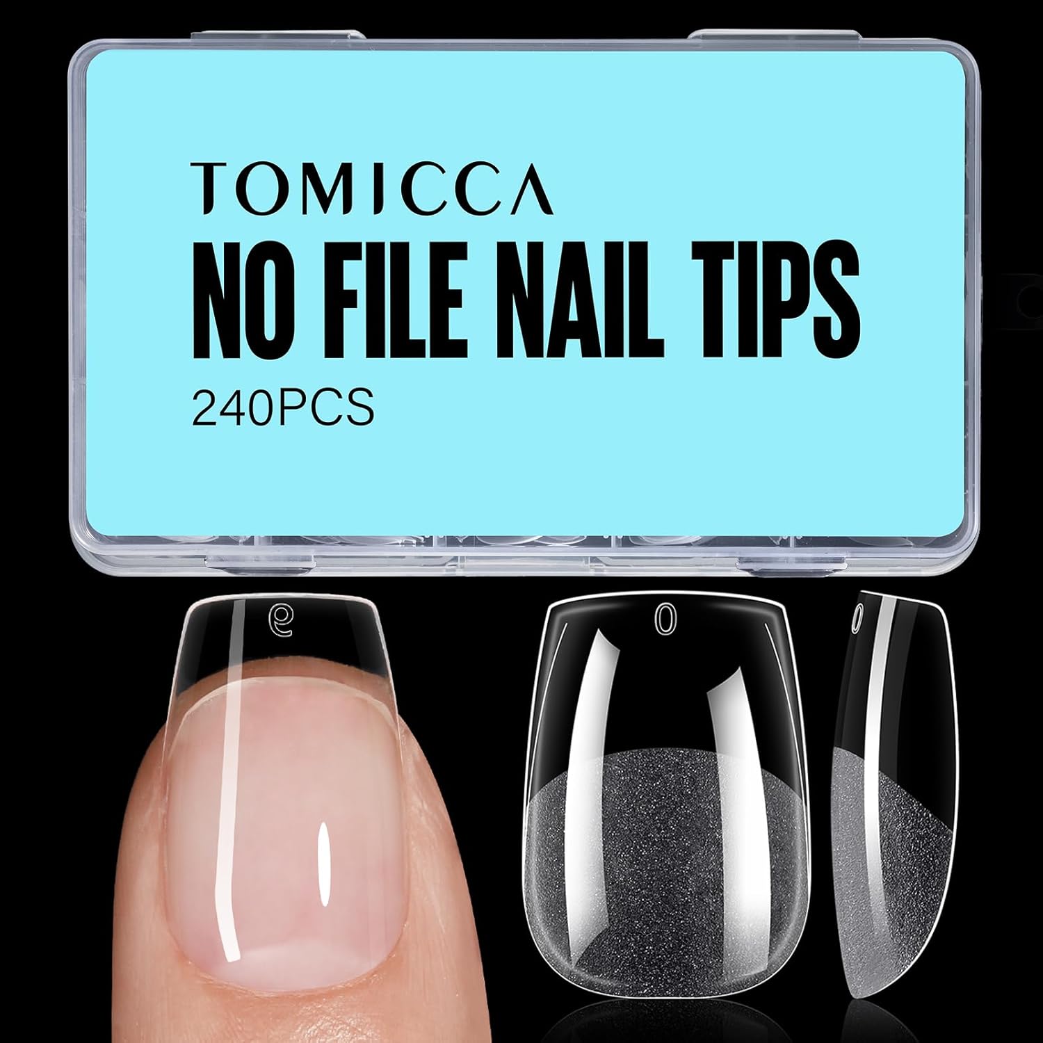 TOMICCA Extra Short Coffin Nail Tips, 240Pcs Half Matte Press on Full Cover Acrylic Nails, 12 Sizes Pre -Shape Soft Acrylic Fake Nail Tips for Nail Extension Art Home DIY Nail Salon-Velvo Beauty