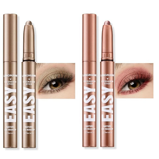 Jolilab Eyeshadow Stick Set, 2 Colors Matte Professional Bright-Colored Contouring and Highlight Eyeshadow Stick, Cream Waterproof Long Lasting High Pigmented Eye Shadow. (2, 11+12)-Velvo Beauty