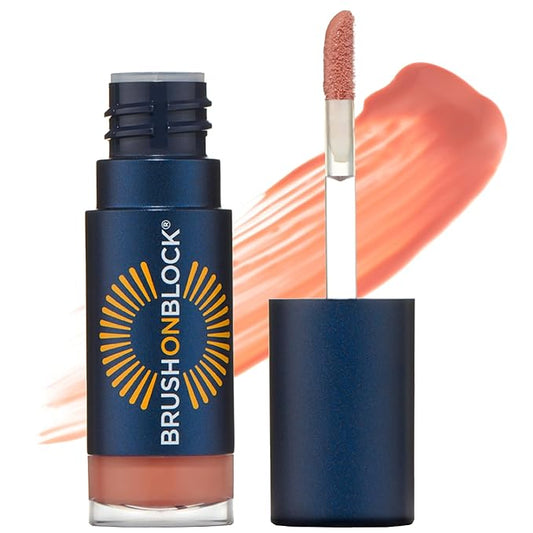 Brush On Block Sun Shine Protective Lip Oil SPF 30, Mineral Protection from UVA/UVB & Blue Light, Hydrating, Cruelty-Free, Gluten-Free, & Vegan, Coral-Velvo Beauty