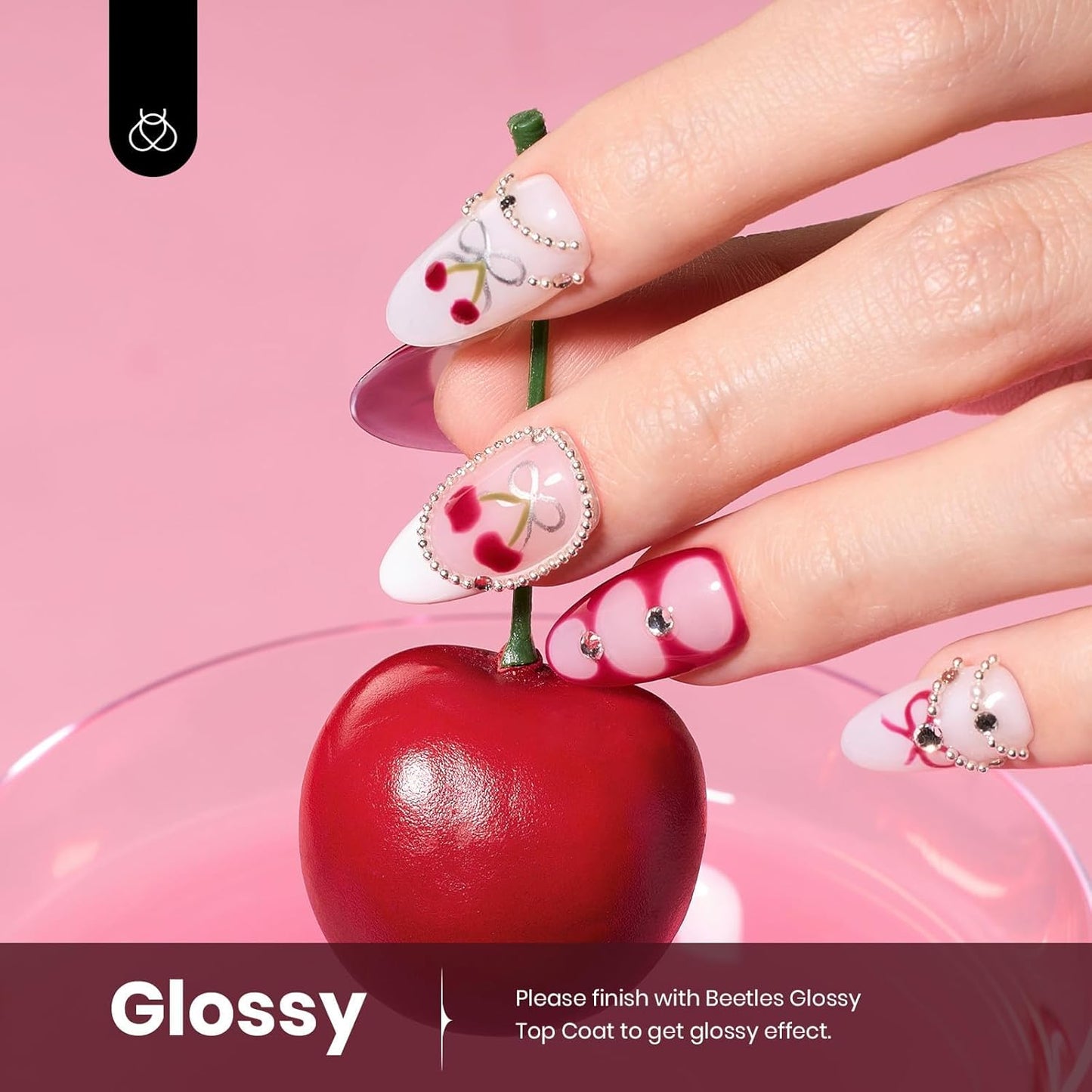 Beetles Dark Red Gel Nail Polish - 15ML Maroon Red Translucent Sheer Jelly Nail Polish Soak Off UV Lamp Colorful Bottle Gel Nail Art Salon DIY Home Manicure Gift for Women-Velvo Beauty