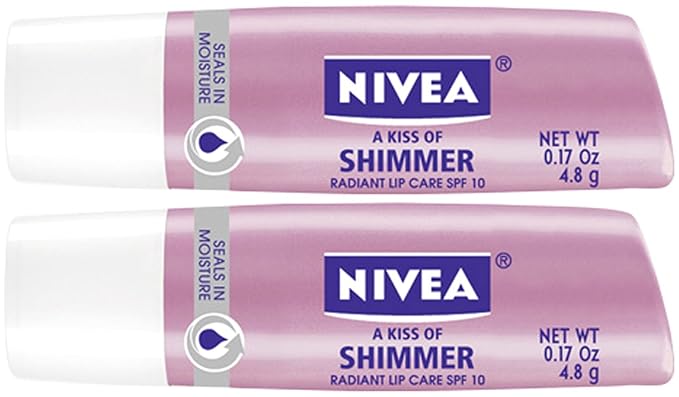 Nivea Lip Care A Kiss of Shimmer Lip Care Stick - Pearly Shimmer - 2 pk-Velvo Beauty