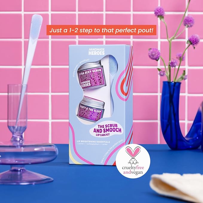 100% Natural Lip Scrub, Vegan Conditioning Coconut Lip Exfoliator - Gentle Exfoliant, Sugar Lip Polish and Lip Exfoliator Scrubber for Chapped and Dry Lips (Bakuchiol 3pc Set)-Velvo Beauty