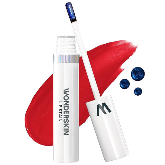Wonderskin Wonder Blading All Day Lip Stain Peel Off Masque - Long Lasting, Waterproof and Transfer Proof Red Lip Tint, Matte Finish Peel Off Makeup (Playful Stain & Go Masque)-Velvo Beauty