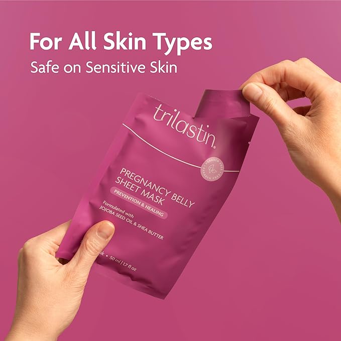 TriLASTIN Belly Masks - Belly Masks for Pregnant Women - Hydrating & Soothing for Itchy Skin - Reduces Stretch Marks - Safe for Sensitive Skin - Paraben & Phthalate-Free - Made in USA - 4 Pack-Velvo Beauty