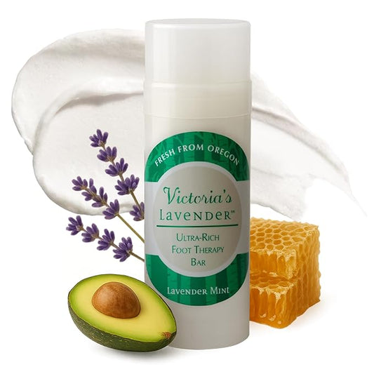 Victoria's Lavender Heel Balm Stick – Ultra-Rich Foot Therapy Balm for Dry, Cracked Feet – Softener for Cracked & Rough Skin – Dry Heels Treatment for Men and Women – Made in USA - Lavender Mint 2.5oz-Velvo Beauty