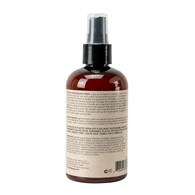Sea Salt Hair Volumizing Spray Adds Texture, Volume, UV Protection, Beach Wave Finish I For All Hair Types (8.5 fl. oz./250ml)-Velvo Beauty