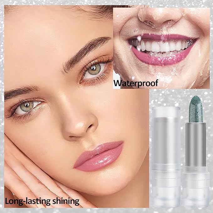 DAGEDA 3PCS Glitter Lipstick, Moisturizing Glossy Color Changing Lip Balm, Long Lasting Shimmer Lipstick, Nonstick Color Change Lipstick, Waterproof Glitter Lip Balm for Festival-Velvo Beauty