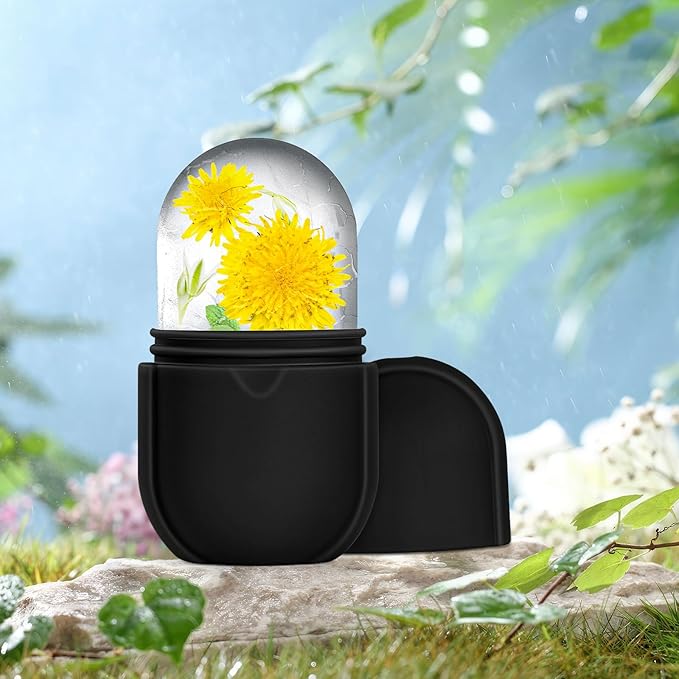 Ice Roller for Face and Eye, Ice Face Roller, Ice Roller Skin Care Tools Gifts for Women , Silicone Ice Mold for Beauty(Black)-Velvo Beauty