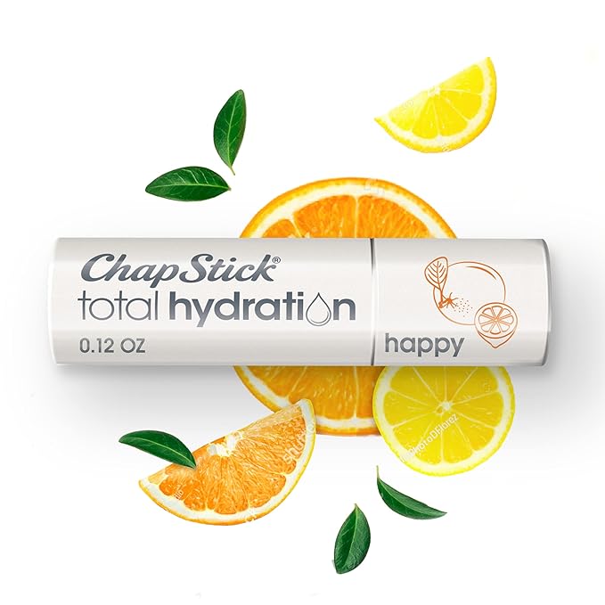 ChapStick Total Hydration Essential Oils Happy Orange And Lemon Lip Balm Tube, Lip Care - 0.12 Oz-Velvo Beauty