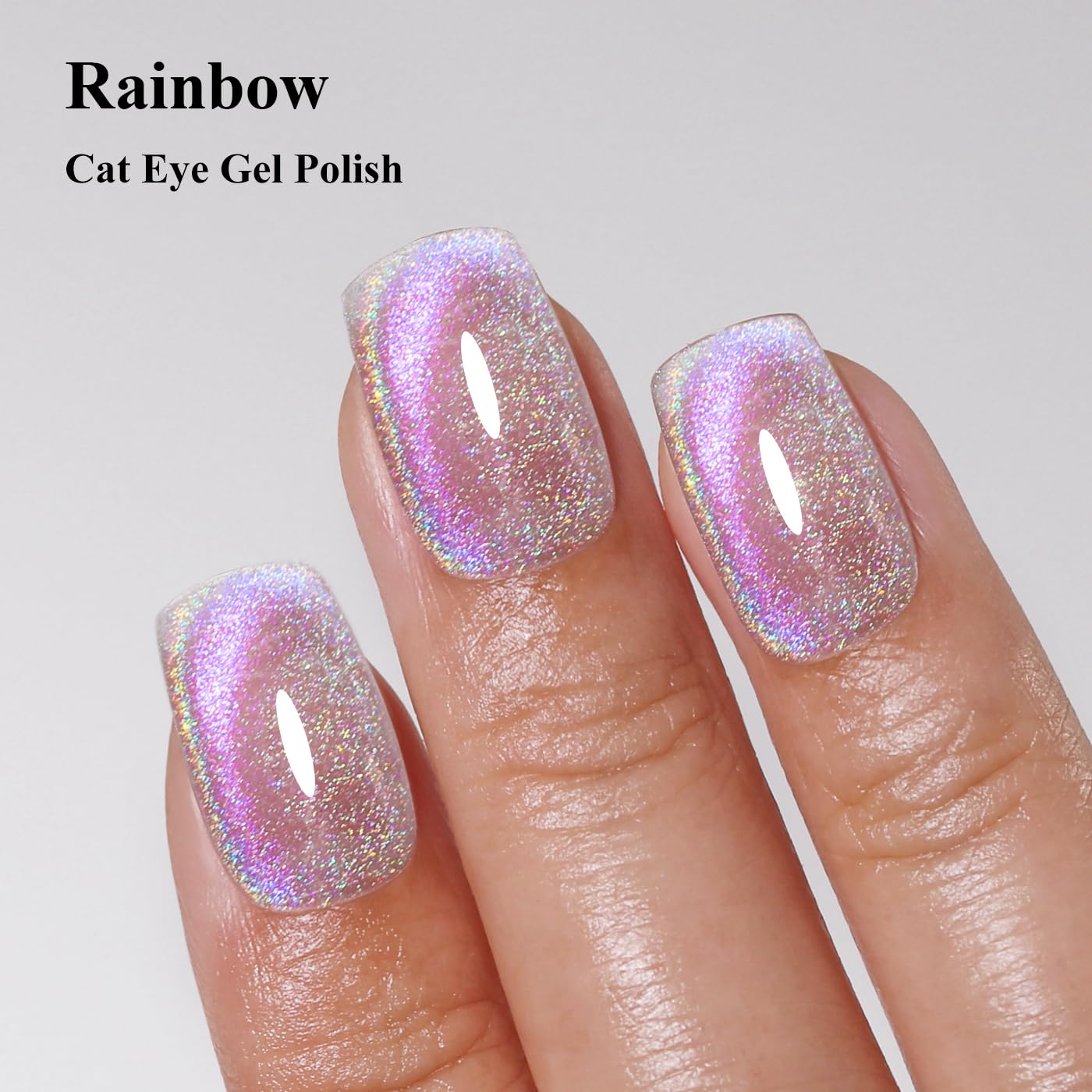 Imtiti Cat Eye Gel Nail Polish, Rainbow Holographic Magnetic Nail Gel Polish With Magnet Glittery Iridescent Galaxy Spring Summer Kit Soak Off UV Led 10ML-Velvo Beauty