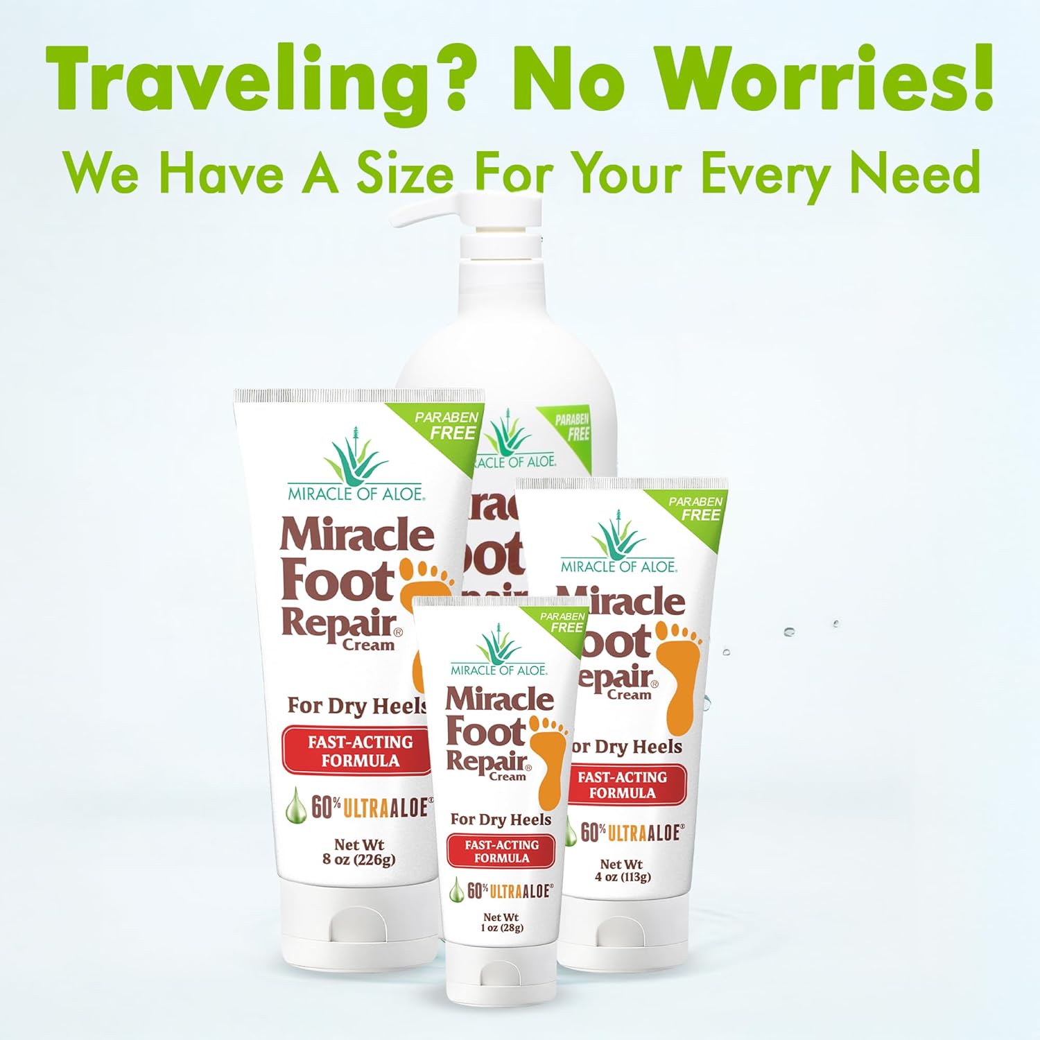 Miracle Foot Repair Cream (1 oz / 12 Pack) Repairs Dry Cracked Heels and Feet, 60% Pure Ultra Aloe Moisturizes, Softens, and Repairs-Velvo Beauty