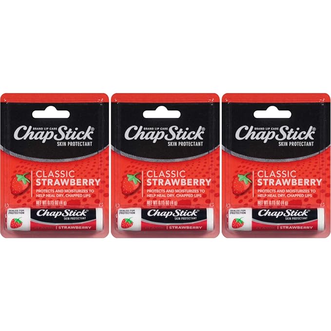 Chapstick Lip Balm-Classic Strawberry 3 Pack-Velvo Beauty